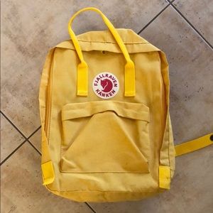 USED yellow fjallraven kanken backpack